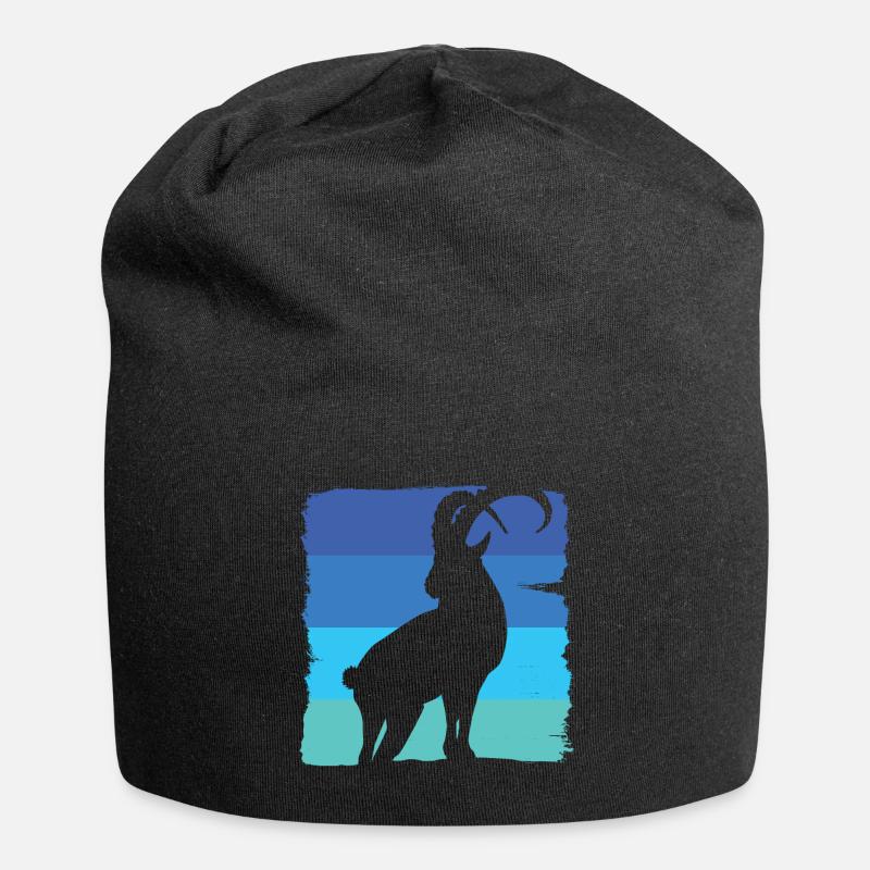 Steinbock Quadrat - Jersey-Beanie - Schwarz