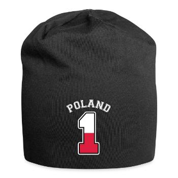 Polen Nummer 1 - Jersey-Beanie - Schwarz - Vorne