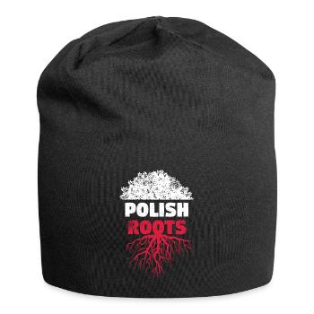 Les racines de la Pologne rayées - Bonnet en jersey - noir - Devant