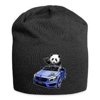 panda im auto geschenkidee - Jersey-Beanie - Schwarz - Vorne