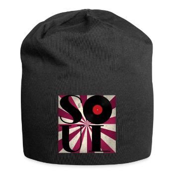 Soul Vinyl Musiker Musik Vintage Retro Jazz 80er - Jersey-Beanie - Schwarz - Vorne