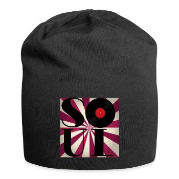 Retro Vinyl Soul - Jersey-Beanie - Schwarz - Vorne