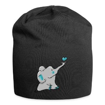 Doux éléphant - Bonnet en jersey - noir - Devant