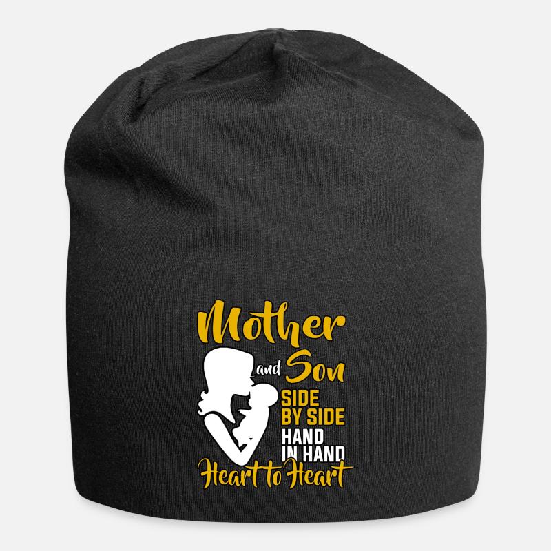 Mutter und Sohn Mama Mom Muttertag Mutterliebe - Jersey-Beanie - Schwarz