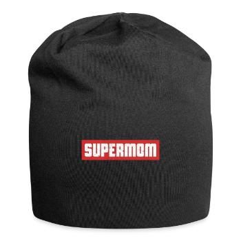 Mama Mutterschaft Superheld Supermama Mutter Mamma - Jersey-Beanie - Schwarz - Vorne