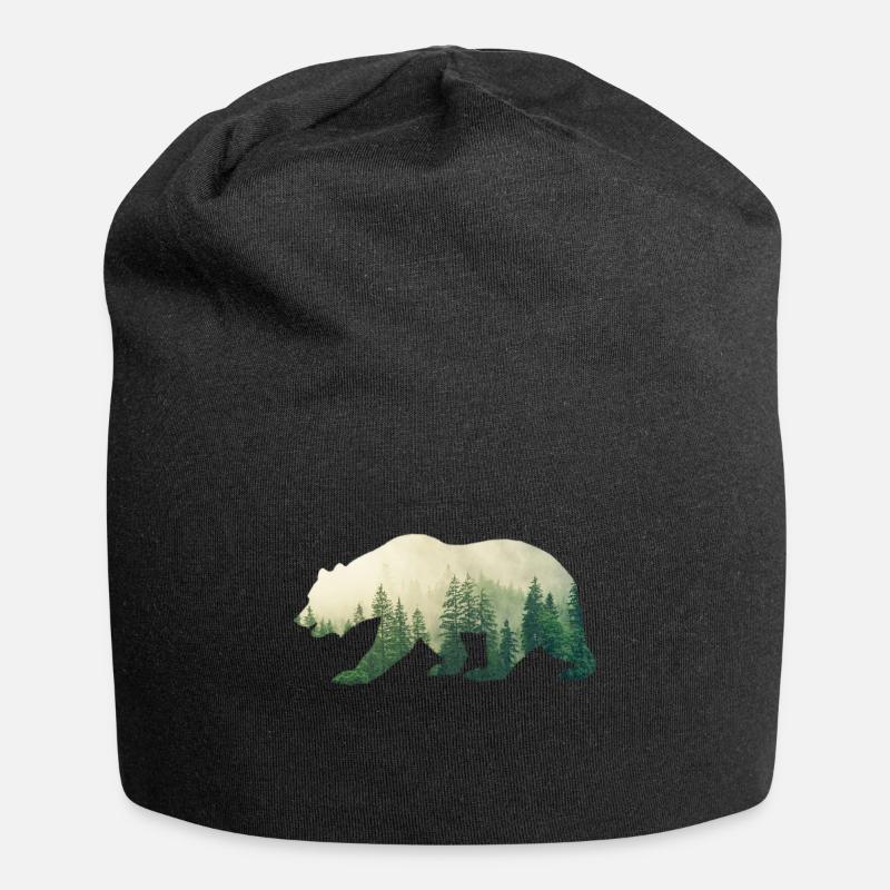 Ours Grizzly - Bonnet en jersey - noir