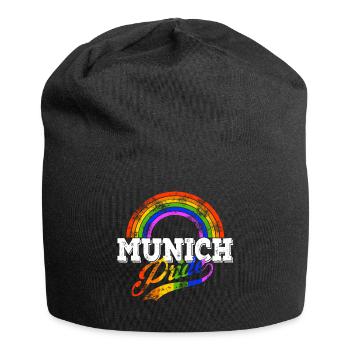 Munich Pride LGBT Gay Pride Regenbogen München - Jersey-Beanie - Schwarz - Vorne