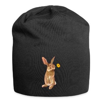 Lièvre des neiges animal sauvage - Bonnet en jersey - noir - Devant