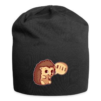 Le hérisson des miaulages - Bonnet en jersey - noir - Devant