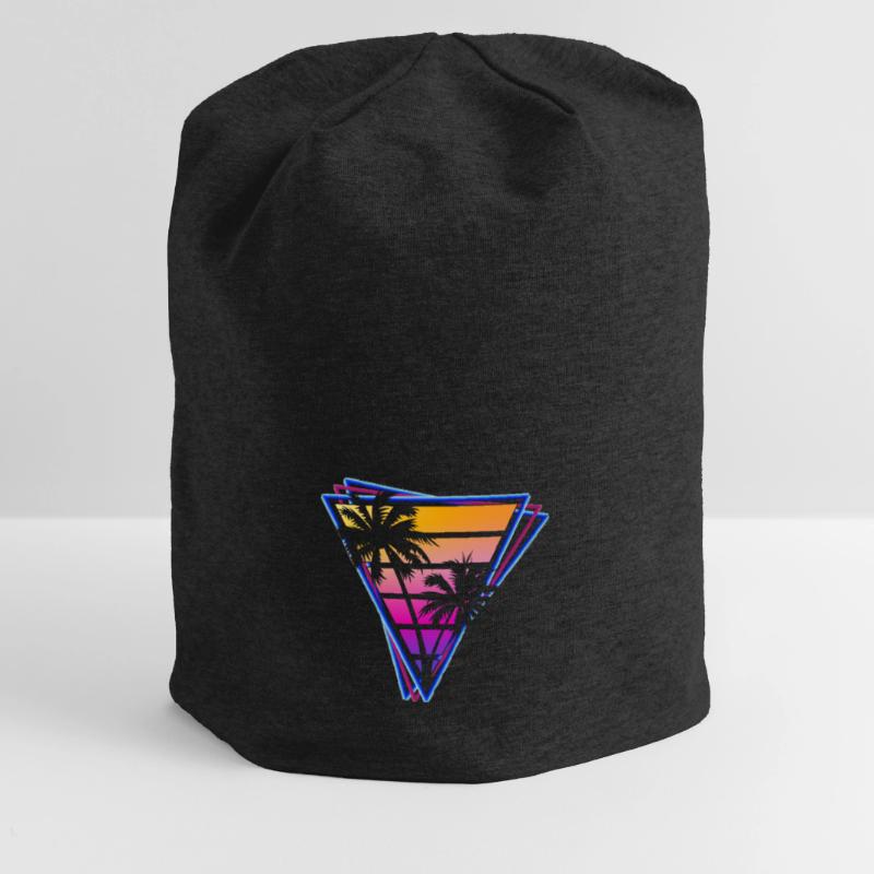 Logo Vaporwave Synthwave de Retro Wave Palms Bonnet en jersey