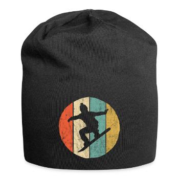 Retro Vintage Snowboarder Wintersport Fun Geschenk - Jersey-Beanie - Schwarz - Vorne