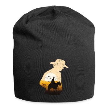 Cowboy Sunset Vintage Western - Bonnet en jersey - noir - Devant