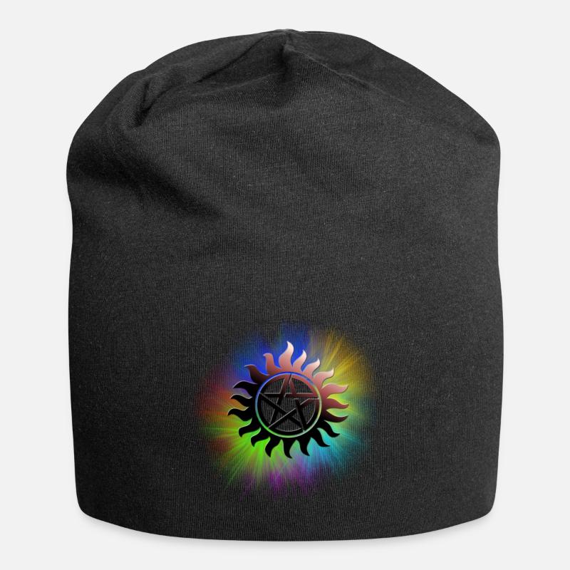 ColorStarBurst - Jersey Beanie - black