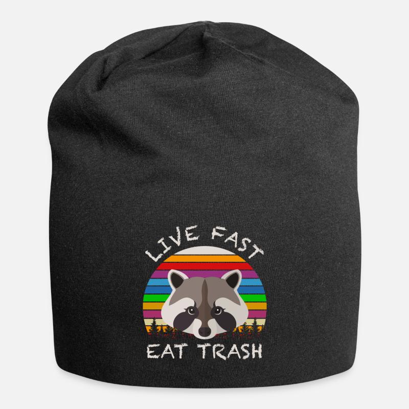 Waschbär Retro - Jersey-Beanie - Schwarz