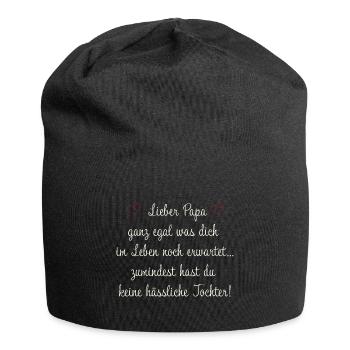 Lieber Papa lustiger Spruch hübsche Tochter Vater - Jersey-Beanie - Schwarz - Vorne