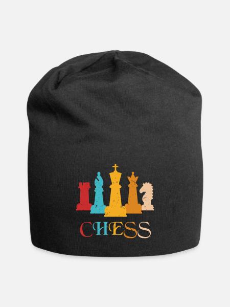 Échiquier échiquier échecs - Bonnet en jersey - noir