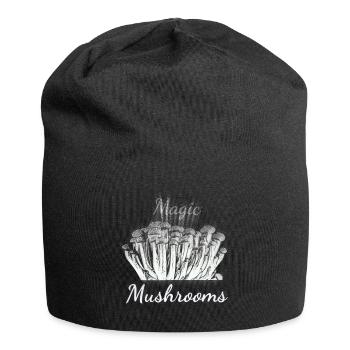 Magische Pilze - Jersey-Beanie - Schwarz - Vorne