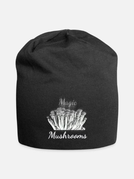 Magische Pilze - Jersey-Beanie - Schwarz
