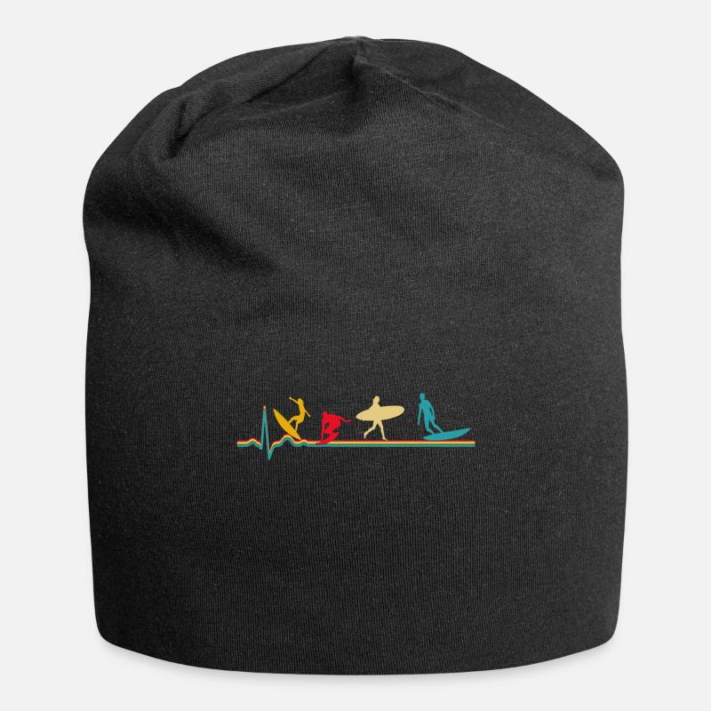 Surfeur de surf rétro - Bonnet en jersey - noir