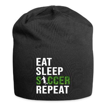 Eat Sleep Soccer Repeat Soccer football player - Jersey Beanie - black - Front