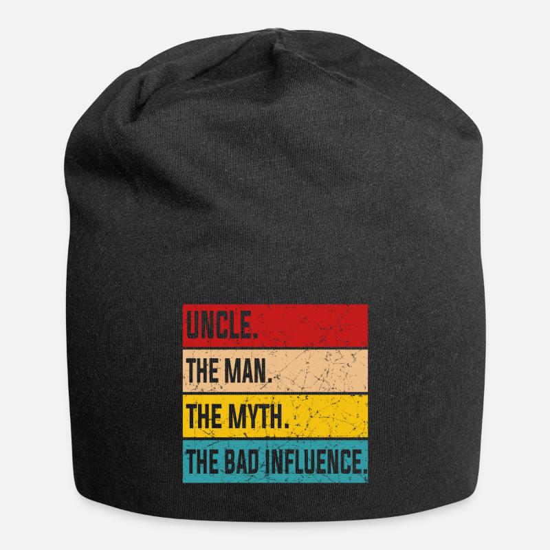 Onkel - Jersey-Beanie - Schwarz