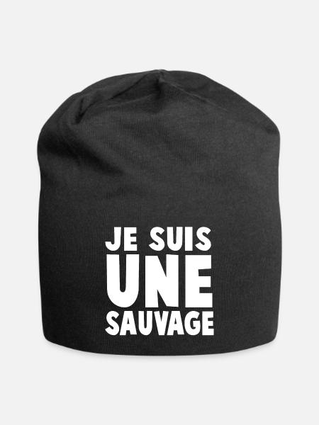 JE SUIS UNE SAUVAGE - Bonnet en jersey - noir