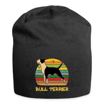 Chiens Animaux Race de Chien Anglais Bull Terrier - Bonnet en jersey - noir - Devant