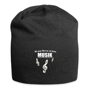 Musik - Wo kein Herz ist, ist keine Musik - Jersey-Beanie - Schwarz - Vorne