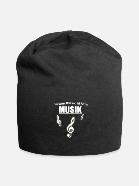 Musik - Wo kein Herz ist, ist keine Musik - Jersey-Beanie - Schwarz