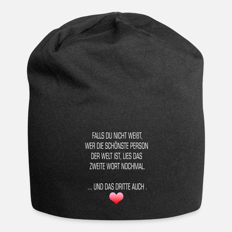 Lustiger Spruch - Jersey-Beanie - Schwarz