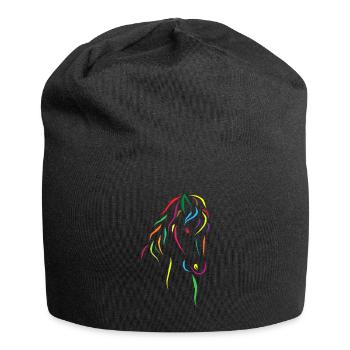 Pferdekopf Bunt - Jersey-Beanie - Schwarz - Vorne