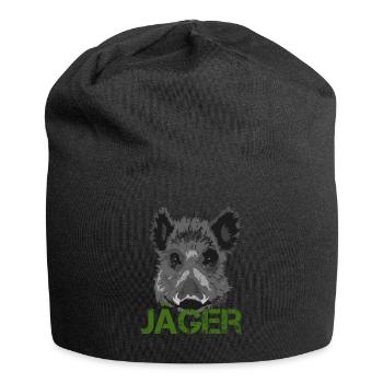 Chasseur sanglier chasse idée cadeau - Bonnet en jersey - noir - Devant