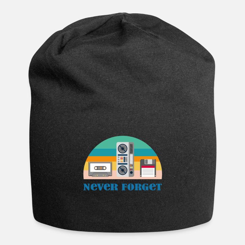 Never Forget - Retro Technik aus den 80er - Jersey-Beanie - Schwarz