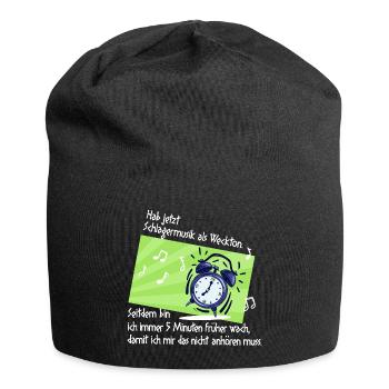 Schlagermusik Schlagerfan Schlager Wecker Spruch - Jersey-Beanie - Schwarz - Vorne