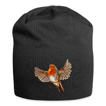 oiseau rouge-gorge - Bonnet en jersey - noir - Devant