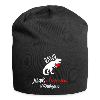 Rawr signifie que je t'aime dans un dinosaure Saint Valentin Ges - Bonnet en jersey - noir - Devant