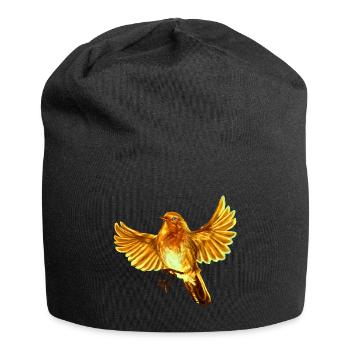 oiseau jaune - Bonnet en jersey - noir - Devant