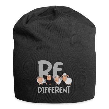 Be different Schafe: Einzigartiges schwarzes Schaf - Jersey-Beanie - Schwarz - Vorne