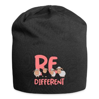 De différents moutons roses - Moutons uniques - Bonnet en jersey - noir - Devant