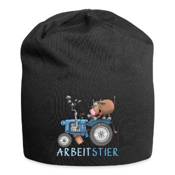 Lustiges Arbeitstier - Jersey-Beanie - Schwarz - Vorne