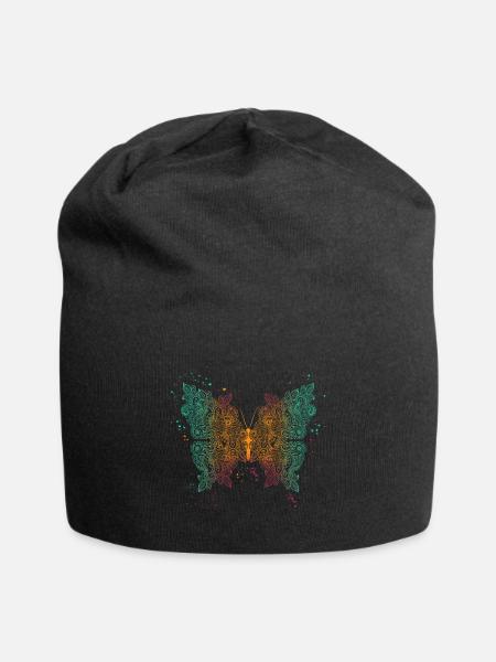 Schmetterling - Jersey-Beanie - Schwarz