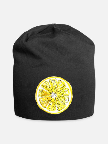 Zitrone - Jersey-Beanie - Schwarz