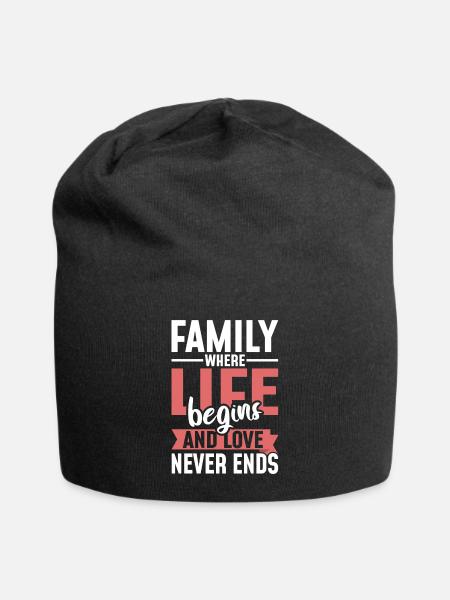 Familienwerte - Jersey-Beanie - Schwarz
