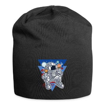 Astronaut Eis Cartoon / geschenkidee lustig - Jersey-Beanie - Schwarz - Vorne