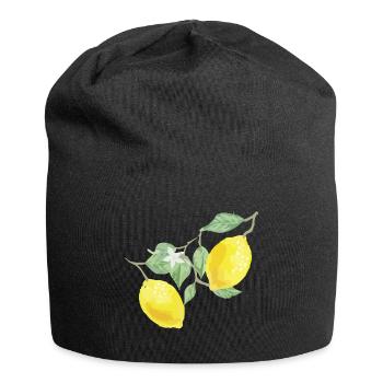 Zitronen - Jersey-Beanie - Schwarz - Vorne