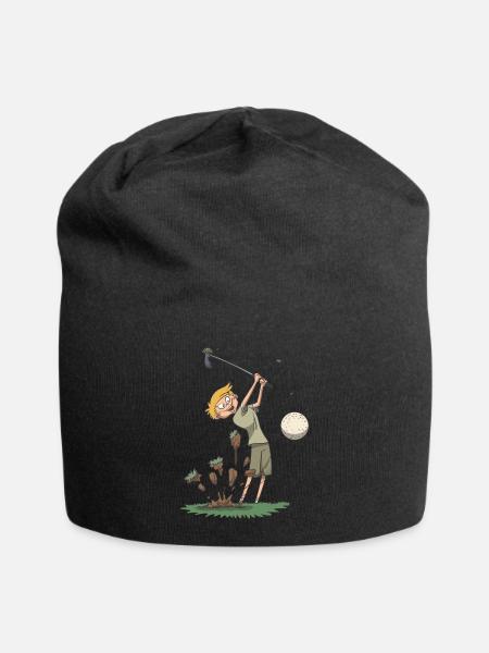 Golf Golfschwung Schlag Geschenk Idee - Jersey-Beanie - Schwarz