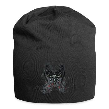 Gothic Monster Skull Paint Splatter Art - Jersey Beanie - black - Front