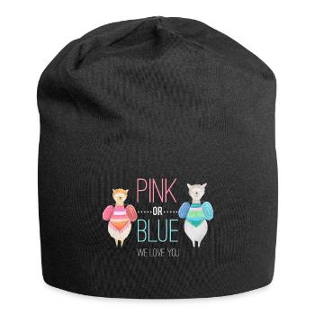 Gender reveal baby family pregnancy - Jersey Beanie - black - Front