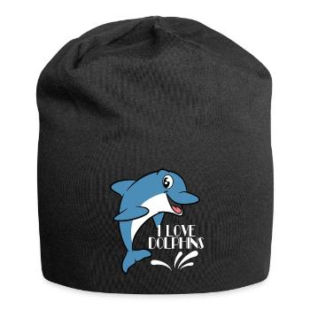 Love dolphins, I love dolphins Tshirt Dolphin are - Jersey Beanie - black - Front