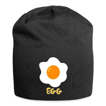 Fried egg eating egg - Jersey Beanie - black - Front